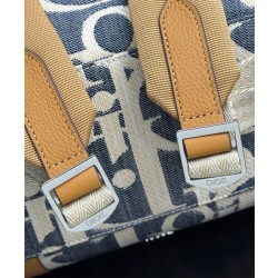 Zaino Dior Hit the Road Dior Oblique denim jacquard Blu