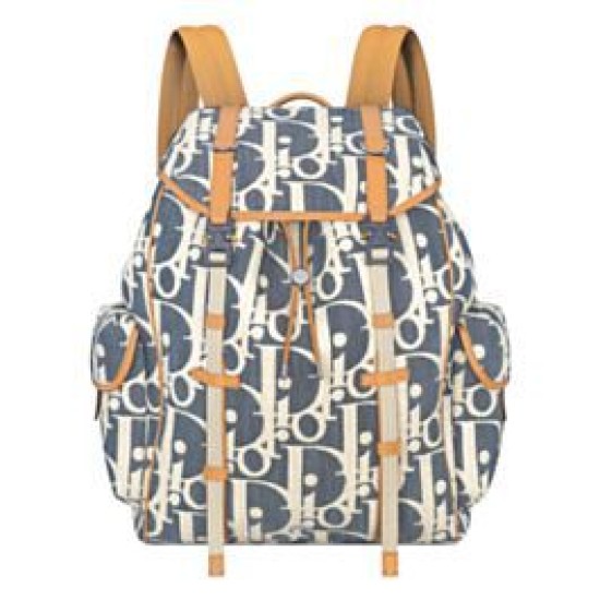 Zaino Dior Hit the Road Dior Oblique denim jacquard Blu