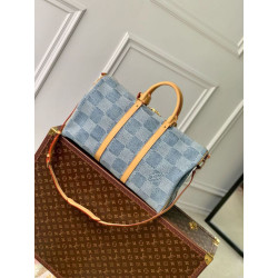 LV Keepall Bandouliere 50 Borse Replica Damier Denim 3D Tela N40739