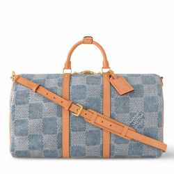 LV Keepall Bandouliere 50 Borse Replica Damier Denim 3D Tela N40739