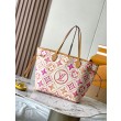 LV Neverfull MM Borsa Monogram Tiles Tela M25317