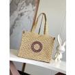 LV OnTheGo MM Borsa Raffia Naturale M24723