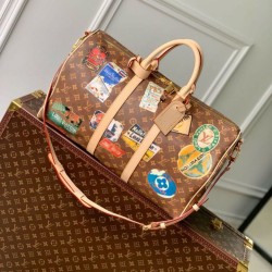LV Keepall Bandouliere 45 Borsa Monogram Tela M24960 Replica qualità specchio Replica Perfette LV Keepall Bandouliere 45 Borsa Monogram Tela M24960 imitazioni