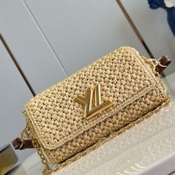 LV Twist West Borse Replica Raffia Naturale M25030 qualità specchio Replica Perfette LV Twist West Borse Raffia Naturale M25030 imitazioni