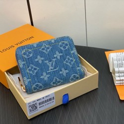 Replica Perfette Alta gamma replica Dettagli perfetti Louis Vuitton Zippy Coin Purse Monogram Denim M82957 imitazioni