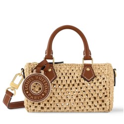 Replica Perfette LV Nano Speedy Bora Pari all'originale replica Raffia Naturale M83525 imitazioni