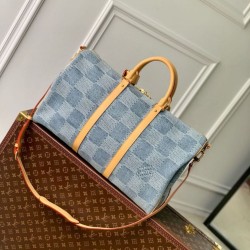 Replica Perfette LV Keepall Bandouliere 50 Borse  Damier Denim 3D Tela N40739 imitazioni