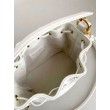 Borse Imitazioni a Secchiello Dior Piccola Jolie Pelle di Agnello Macrocannage Bianco