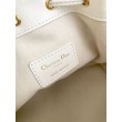 Borse Imitazioni a Secchiello Dior Piccola Jolie Pelle di Agnello Macrocannage Bianco