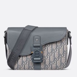Borse Replica a tracolla Dior Small Saddle Jacquard obliquo grigio e pelle di vitello