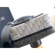 Borse Replica a tracolla Dior Small Saddle Jacquard obliquo grigio e pelle di vitello