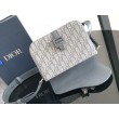 Borse Replica a tracolla Dior Small Saddle Jacquard obliquo grigio e pelle di vitello