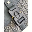 Borse Replica a tracolla Dior Small Saddle Jacquard obliquo grigio e pelle di vitello