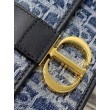 Borsa Dior 30 Montaigne East-West con catena Blue Denim Oblique Jacquard