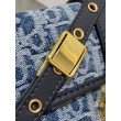 Borsa Dior 30 Montaigne East-West con catena Blue Denim Oblique Jacquard