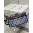 Borsa Dior 30 Montaigne East-West con catena Blue Denim Oblique Jacquard