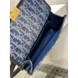 Borsa Dior 30 Montaigne East-West con catena Blue Denim Oblique Jacquard