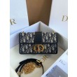Borsa Dior 30 Montaigne East-West con catena Jacquard obliquo blu