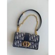 Borsa Dior 30 Montaigne East-West con catena Jacquard obliquo blu