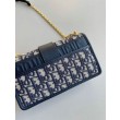 Borsa Dior 30 Montaigne East-West con catena Jacquard obliquo blu