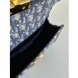Borsa Dior 30 Montaigne East-West con catena Jacquard obliquo blu