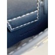 Borsa Dior 30 Montaigne East-West con catena Jacquard obliquo blu