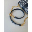 Borsa Dior 30 Montaigne East-West con catena Jacquard obliquo blu