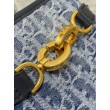 Borsa Dior C'est Media Jacquard Blu Denim Obliquo