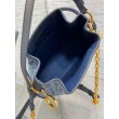 Borsa Dior C'est Media Jacquard Blu Denim Obliquo
