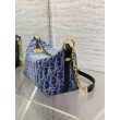 Borsa Dior Diorstar Hobo con catena Blue Denim Oblique Jacquard