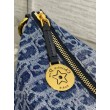 Borsa Dior Diorstar Hobo con catena Blue Denim Oblique Jacquard