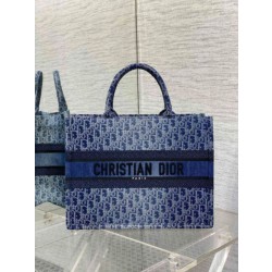 Borsa Dior grande Book Tote Blue Denim Oblique Jacquard
