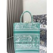 Qualità superiore replica Dior media Dioriviera Book Tote Aquamarina Ricamo Toile de Jouy