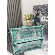 Qualità superiore replica Dior media Dioriviera Book Tote Aquamarina Ricamo Toile de Jouy