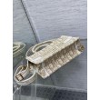 Borse Replica Dior Mini Book Tote con cinturino ricamato Dior Oblique color oro