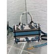 Imitazioni borse griffate Dior Mini Book Tote con tracolla Ricamo Toile de Jouy Messico blu