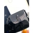 Borsa Dior Mini Saddle Messenger Grigio Obliquo Jacquard e pelle di vitello