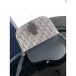 Borsa Dior Mini Saddle Messenger Grigio Obliquo Jacquard e pelle di vitello