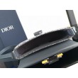 Borsa Dior Mini Saddle Messenger Grigio Obliquo Jacquard e pelle di vitello