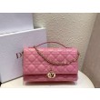 Borsa Dior Miss Dior con manico superiore Melocoton Rosa Cannage Agnello