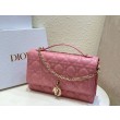 Borsa Dior Miss Dior con manico superiore Melocoton Rosa Cannage Agnello