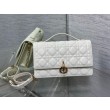 Borsa Dior Miss Dior con manico superiore Pelle di agnello Cannage bianca