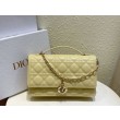 Borse Firmate Replica Dior Miss Dior con manico superiore Pelle di agnello Cannage giallo pastello