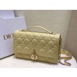 Borse Firmate Replica Dior Miss Dior con manico superiore Pelle di agnello Cannage giallo pastello