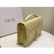 Borse Firmate Replica Dior Miss Dior con manico superiore Pelle di agnello Cannage giallo pastello