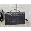 Borsa Dior Miss Dior con manico superiore Pelle di agnello Cannage nera