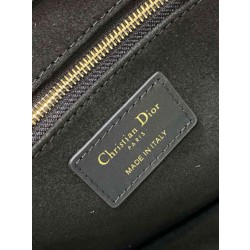 Qualità superiore replica Dior piccola book tote con tracolla Pelle di vitello macrocannage nera