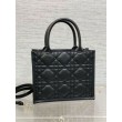 Qualità superiore replica Dior piccola book tote con tracolla Pelle di vitello macrocannage nera