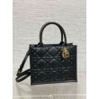 Qualità superiore replica Dior piccola book tote con tracolla Pelle di vitello macrocannage nera