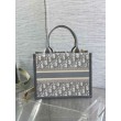 Borse Imitazioni Dior piccola Book Tote con tracolla Tela Dior Oblique grigia